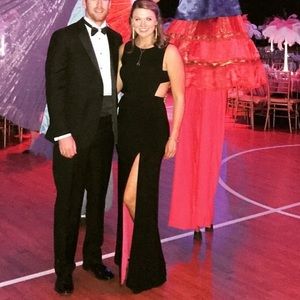 Black formal dress with pink accents! Size 10